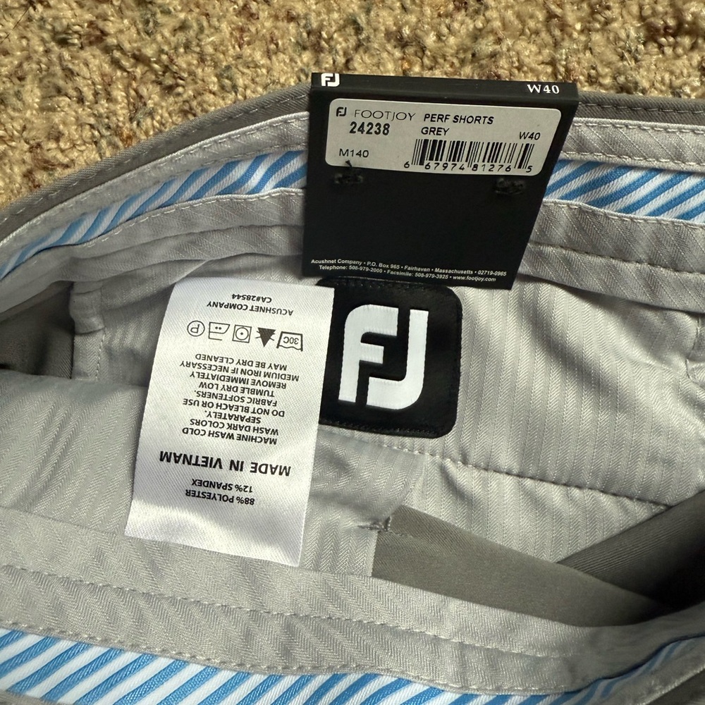 FootJoy Gray Performance Shorts 40 NWT
